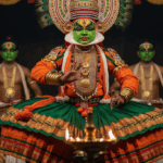 Kathakali performance elaborate costume and makeup